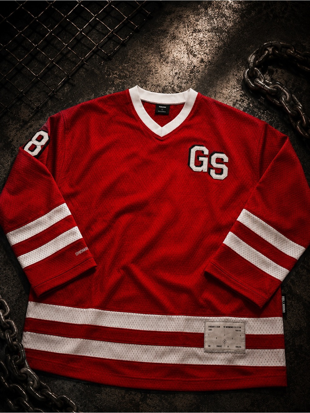 Gymshark X CBUM Hockey Jersey Size Large Oversized Crimson Red NEW